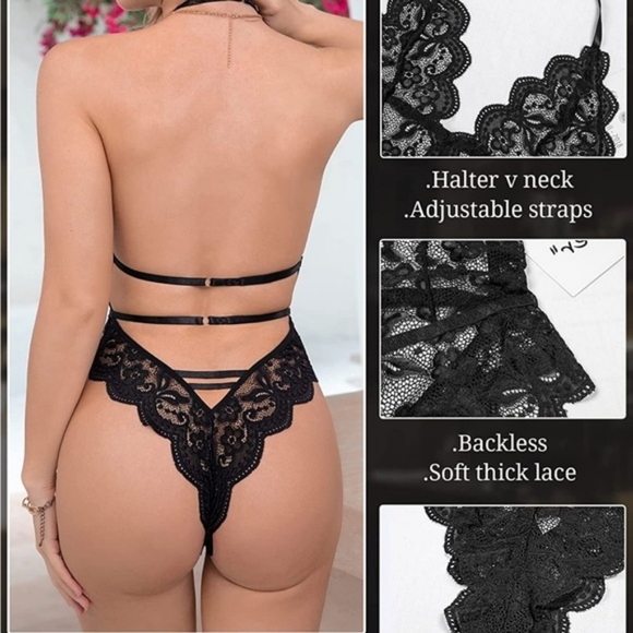 Lace Black Teddy Lingerie - Picture 3 of 5